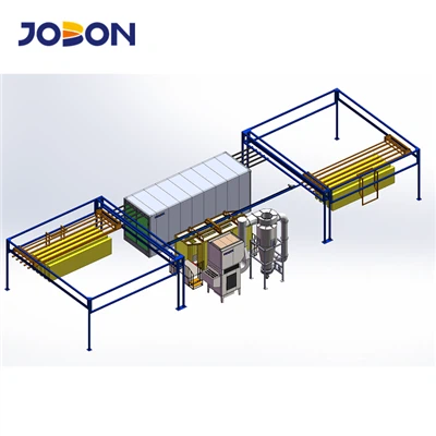 สายพานลำเลียงเคลื่อนย้ายสายเคลือบผงแบบแมนนวลประหยัดแรงงาน